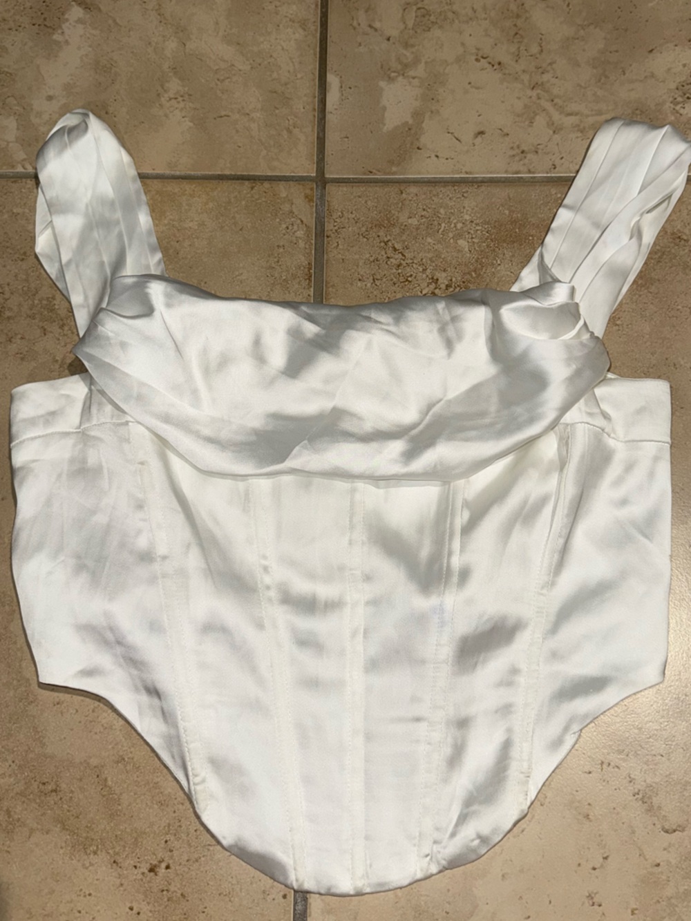 Princess Polly White Corset Off the Shoulder, Size 10